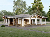 Одноэтажный дом из бруса 13х18 проект Донат