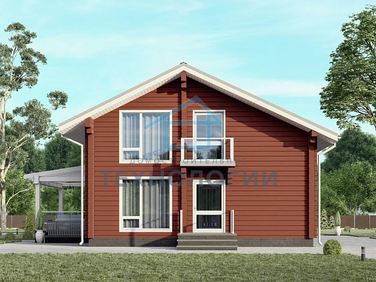 Скандинавский двухэтажный дом из бруса 8х11 с котельной Милад