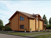 Дом шале из бруса в полтора этажа 1х10 с террасой Миродар