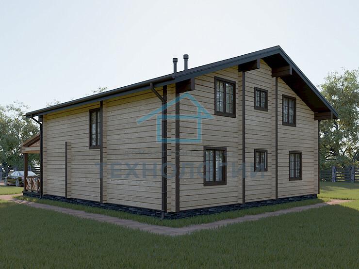 Дом шале из бруса с сауной полутораэтажный 10х11 Мира