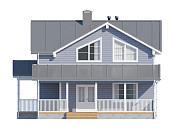 Полутораэтажный дом шале из бруса 9х9 с террасой Услада