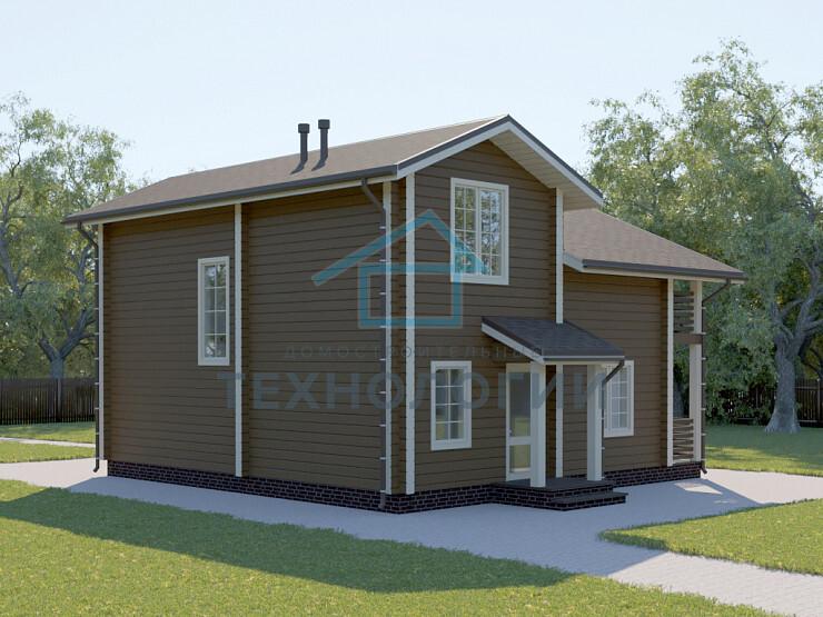 Дом шале из бруса полутораэтажный 10х10 с котельной Владияр