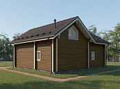 Дом шале из бруса с сауной в 1,5 этажа 9х10 Медея