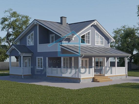 Полутораэтажный дом шале из бруса 9х9 с террасой Услада