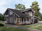 Двухэтажный дом из бруса 11х14 проект Загляда