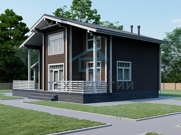 Двухэтажный дом из бруса 9х11 с террасой Велимира