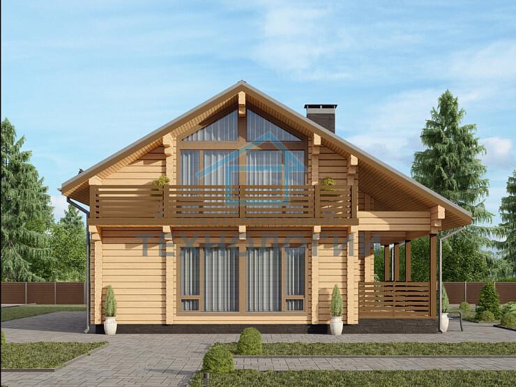 Двухэтажный дом из бруса 10х11 с котельной Полада