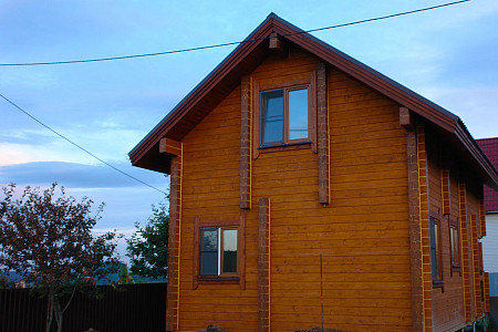 Одноэтажный дом из бруса шале 11х12 с котельной Бажен