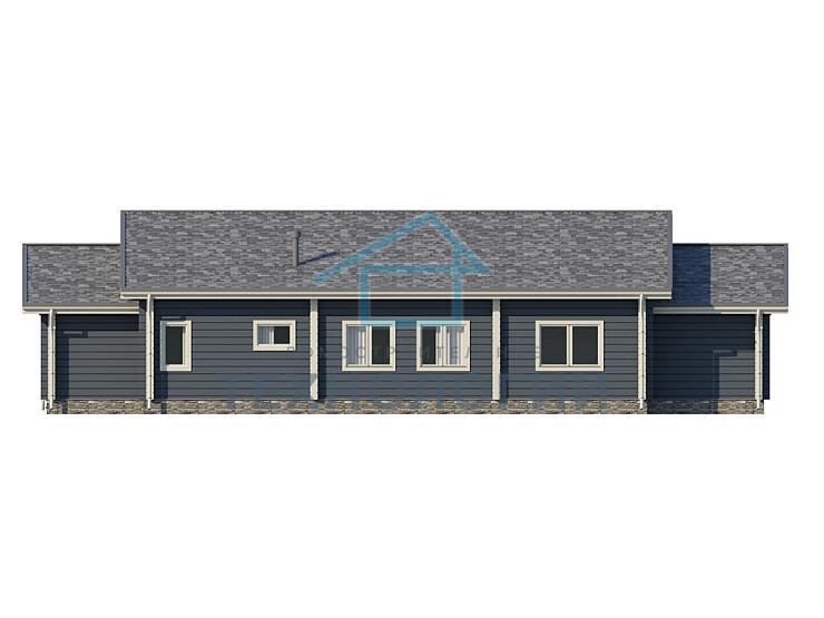 Скандинавский одноэтажный дом из бруса 10х20 с террасой Франа