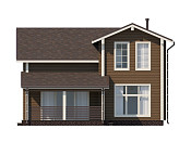 Дом шале из бруса полутораэтажный 10х10 с котельной Владияр