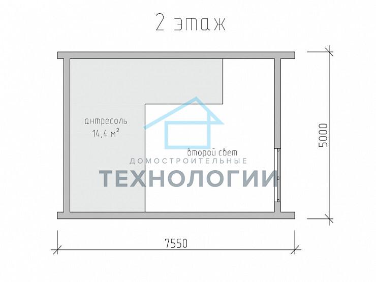 Двухэтажный каркасный дом 5 на 7 проект Василько