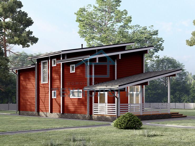 Двухэтажный дом из бруса 8х13 проект Зимава