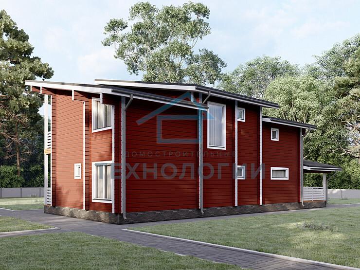 Двухэтажный дом из бруса 8х13 проект Зимава