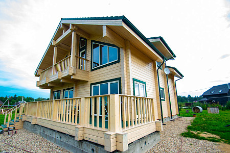 Одноэтажный дом шале из бруса 11х11 с котельной Цицилия