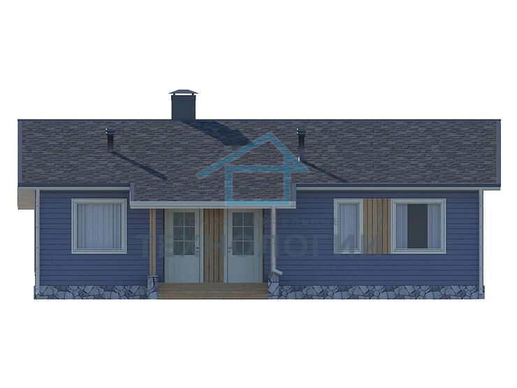 Современный одноэтажный брусовой дом 9х13 с котельной Далебор