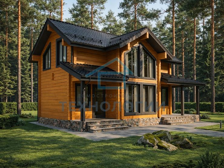 Полутораэтажный дом из бруса 7х12 Будигорск