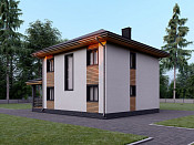 Двухэтажный дом из газобетона 9х9 проект Веролюб