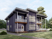 Двухэтажный дом из бруса 8х13 проект Забела