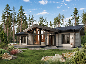 Одноэтажный дом из бруса 10х15 Хотен