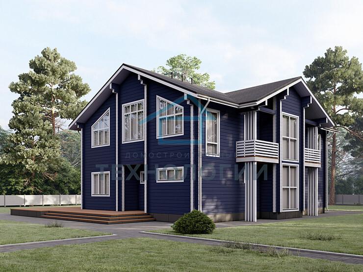 Двухэтажный дом из бруса 14х16 проект Елица