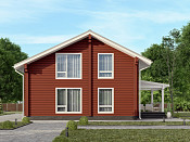 Скандинавский двухэтажный дом из бруса 8х11 с котельной Милад