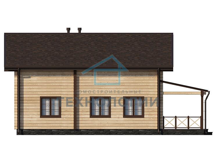 Дом шале из бруса с сауной полутораэтажный 10х11 Мира