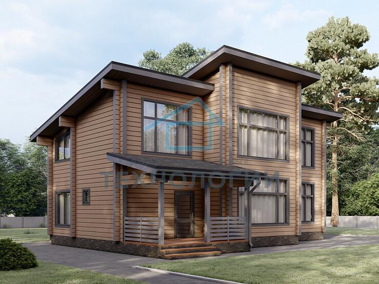 Двухэтажный дом из бруса 8х13 проект Зарина