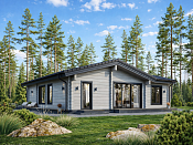 Одноэтажный дом из бруса 10х15 Хотен