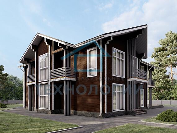Двухэтажный дом из бруса 17х24 проект Елень