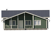 Одноэтажный дом шале из бруса 11х11 с котельной Цицилия