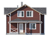 Дом шале из бруса в 1,5 этажа 6х6 с котельной Топак