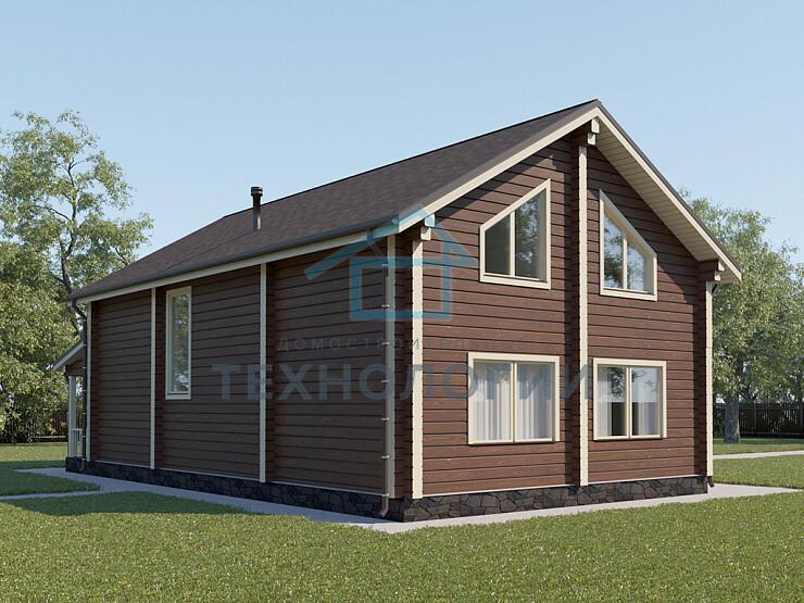 Дом шале из бруса в полтора этажа 9х13 с котельной Отрада