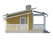 Современный одноэтажный дом из бруса 5х8 с террасой Агидель