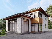 Двухэтажный дом из кирпича 14х18 проект Сева
