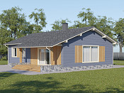 Современный одноэтажный брусовой дом 9х13 с котельной Далебор