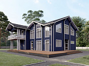 Двухэтажный дом из бруса 14х16 проект Елица