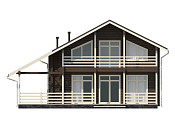 Дом шале из бруса в полтора этажа 10х11 с котельной Хотомир