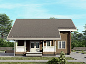 Дом шале из бруса в 1,5 этажа 10х12 с котельной Заслава