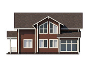 Полутораэтажный дом шале из бруса 11х12 с террасой Собина