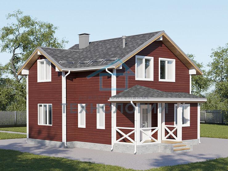 Дом шале из бруса в 1,5 этажа 6х6 с котельной Топак