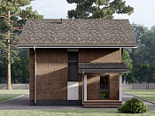 Полутораэтажный дом из газобетона 7х7 проект Клёна