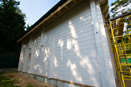 Современный дом из бруса в 1,5 этажа 6х9 с котельной Фатта