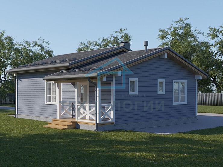 Скандинавский одноэтажный дом из бруса 8х11 с террасой Ярина