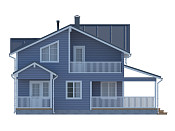 Полутораэтажный дом шале из бруса 9х9 с террасой Услада