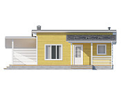 Современный одноэтажный дом из бруса 5х8 с террасой Агидель