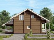 Дом шале из бруса в 1,5 этажа 10х12 с котельной Заслава