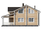 Дом шале из бруса полутораэтажный 9х12 с котельной Трейда