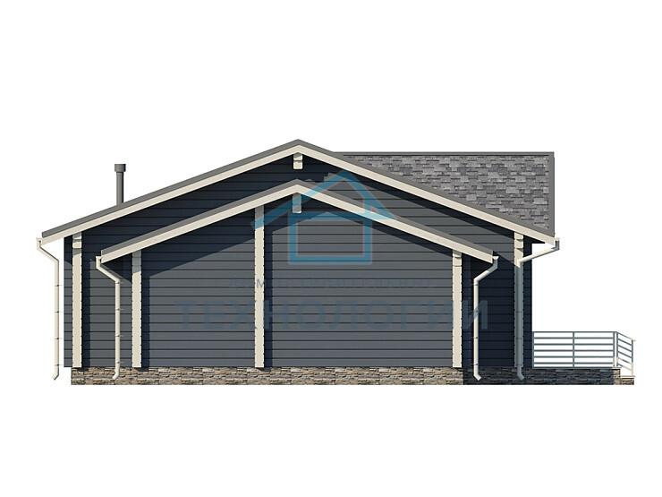 Скандинавский одноэтажный дом из бруса 10х20 с террасой Франа