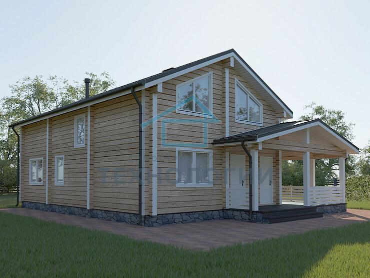 Дом шале из бруса полутораэтажный 9х12 с котельной Трейда