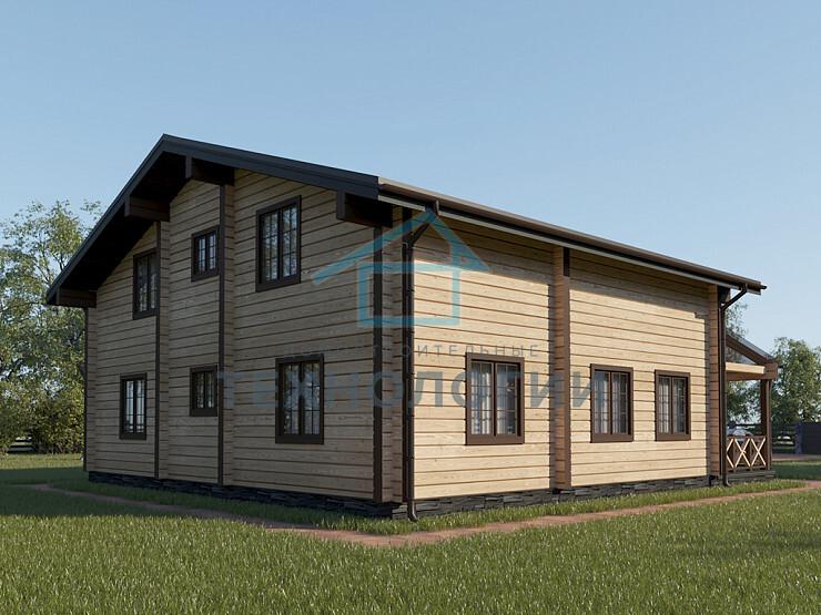 Дом шале из бруса с сауной полутораэтажный 10х11 Мира